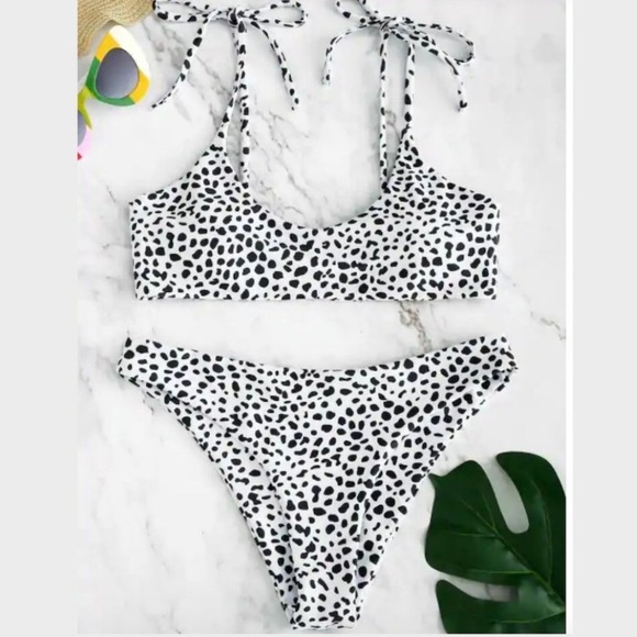 Black and white spotted bathing suit Clearance